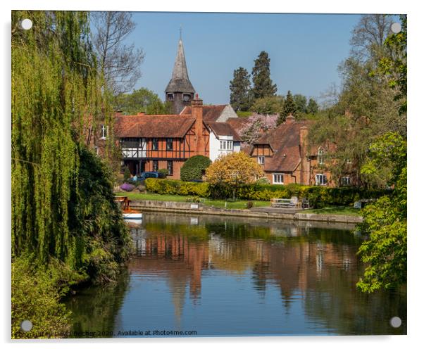Whitchurch on Thames Acrylic by David Belcher