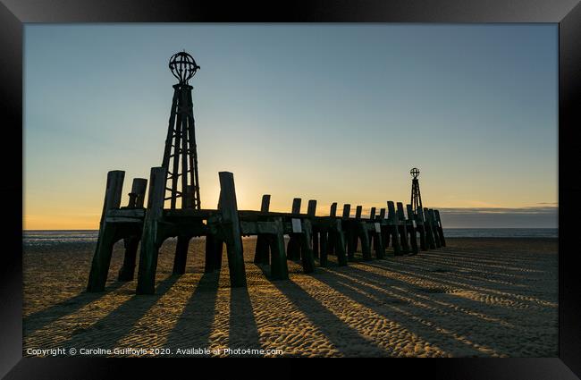 Lytham Sunset Shadows Framed Print by Caroline James