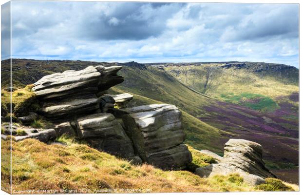 Gritstone Rocks, Seal Edge, Kinder Scout Canvas Print by Martyn Williams
