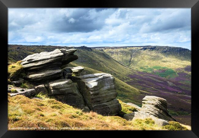 Gritstone Rocks, Seal Edge, Kinder Scout Framed Print by Martyn Williams