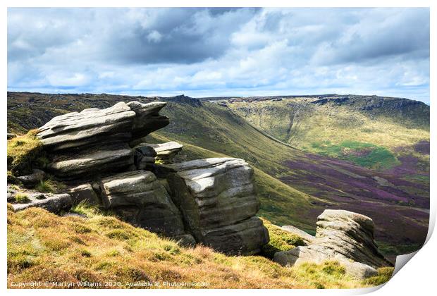 Gritstone Rocks, Seal Edge, Kinder Scout Print by Martyn Williams