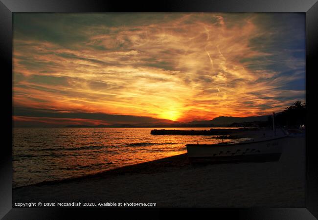 Sunset Podstrana Croatia Framed Print by David Mccandlish