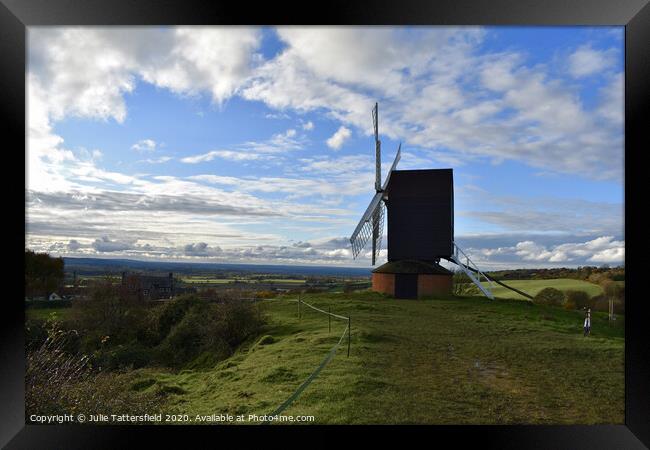 Oxfordshire Brill Windmill standing proud above th Framed Print by Julie Tattersfield
