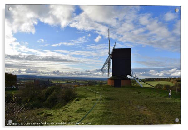 Oxfordshire Brill Windmill standing proud above th Acrylic by Julie Tattersfield