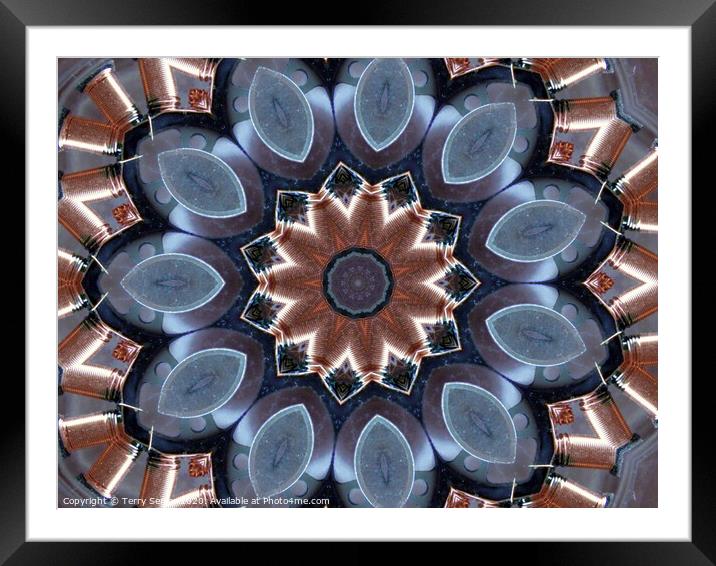 Copper Coils kaleidoscope Framed Mounted Print by Terry Senior