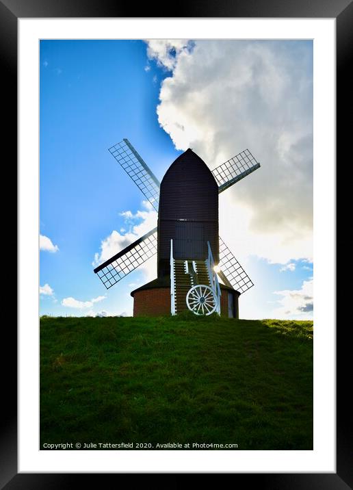 Landscape of Brill windmill Oxfordshire dividing t Framed Mounted Print by Julie Tattersfield