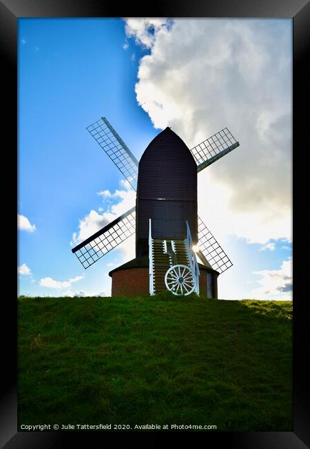 Landscape of Brill windmill Oxfordshire dividing t Framed Print by Julie Tattersfield
