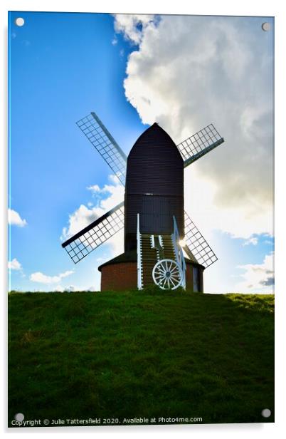 Landscape of Brill windmill Oxfordshire dividing t Acrylic by Julie Tattersfield