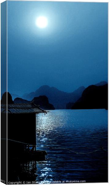 Enchanting Blue Moon over Ha Long Bay Canvas Print by Ian Stone