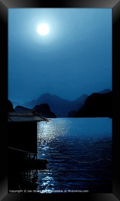 Enchanting Blue Moon over Ha Long Bay Framed Print by Ian Stone