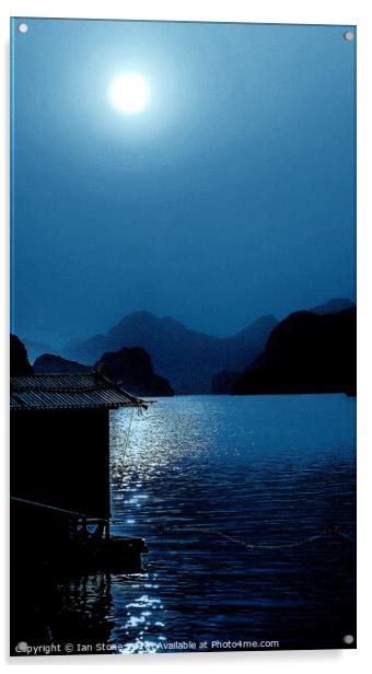 Enchanting Blue Moon over Ha Long Bay Acrylic by Ian Stone