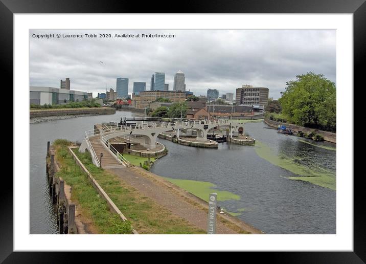 Bow Locks, River Lea, London Framed Mounted Print by Laurence Tobin