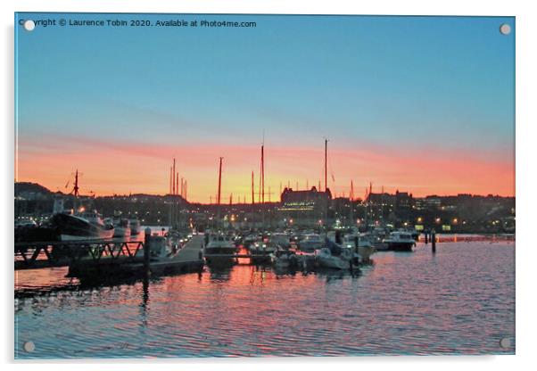 Harbour Sunset, Scarborough, North Yorkshire Acrylic by Laurence Tobin