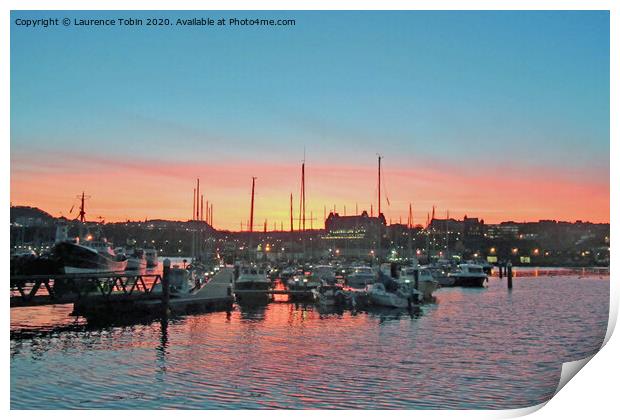Harbour Sunset, Scarborough, North Yorkshire Print by Laurence Tobin