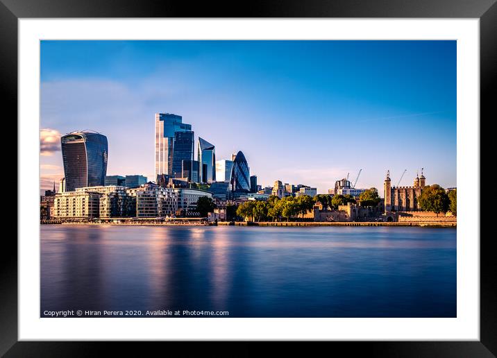 The City and the Tower of London Framed Mounted Print by Hiran Perera