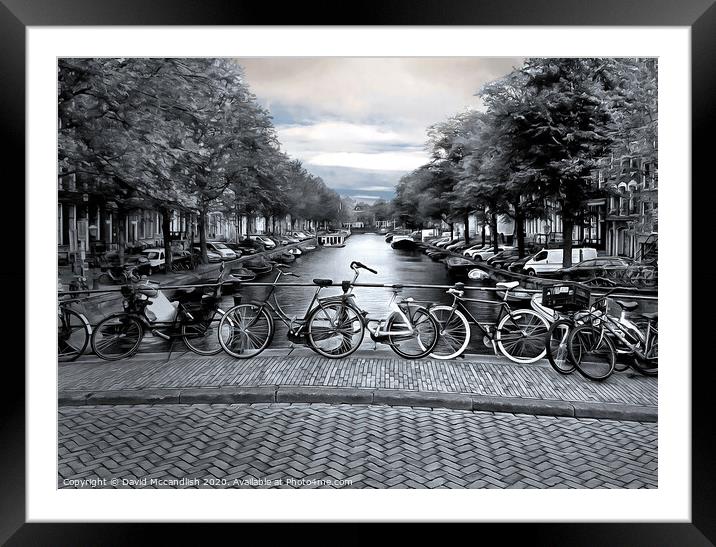 Amsterdam Canal View Framed Mounted Print by David Mccandlish