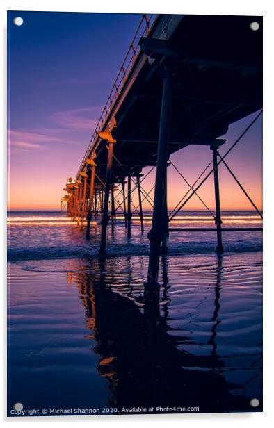 The Majestic Victorian Pier at Saltburn-by-the-Sea Acrylic by Michael Shannon