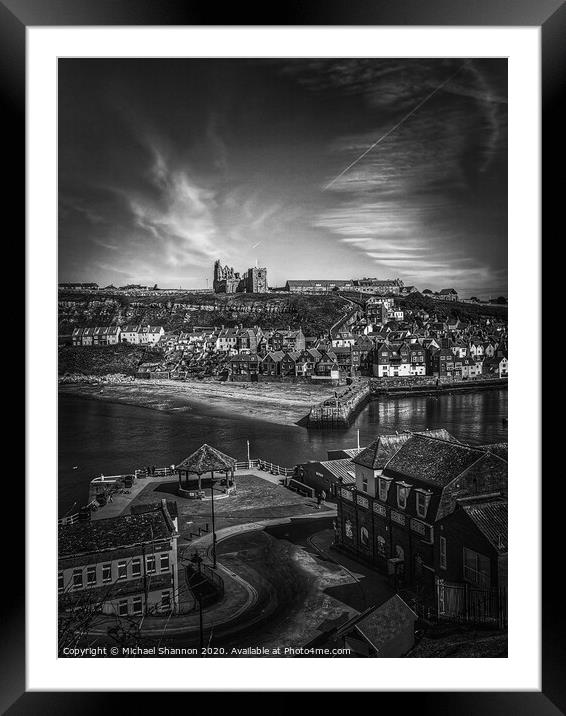 Whitby, fishing port in North Yorkshire, famous fo Framed Mounted Print by Michael Shannon