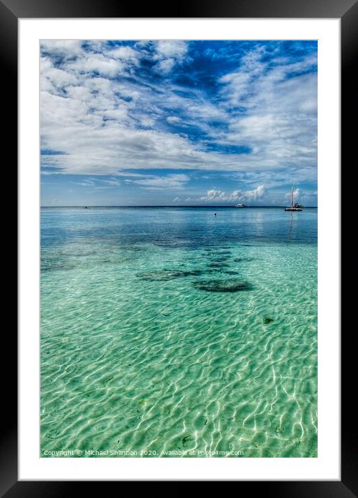 Beautiful clear water off the beach in Panglao Isl Framed Mounted Print by Michael Shannon