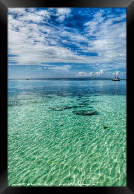 Beautiful clear water off the beach in Panglao Isl Framed Print by Michael Shannon