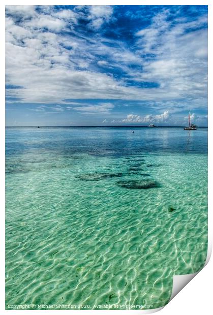 Beautiful clear water off the beach in Panglao Isl Print by Michael Shannon