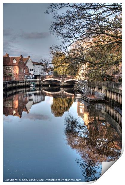 Fye Bridge, November in Norwich  Print by Sally Lloyd