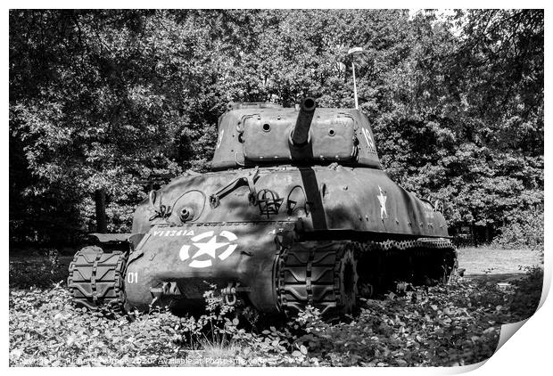 WW2  M4 Sherman Tank Print by Richard Ashbee