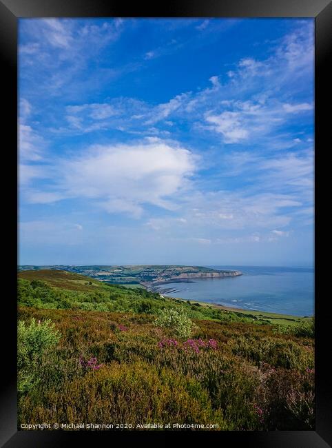 Robin Hoods Bay on a summer's day Framed Print by Michael Shannon