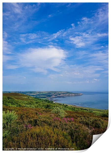 Robin Hoods Bay on a summer's day Print by Michael Shannon