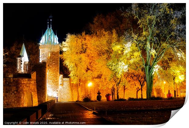 The Porte St Louis in Quebec City at night Print by Colin Woods
