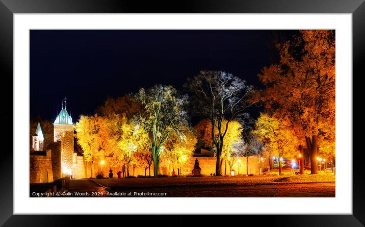 The Porte St Louis in Quebec City at night Framed Mounted Print by Colin Woods