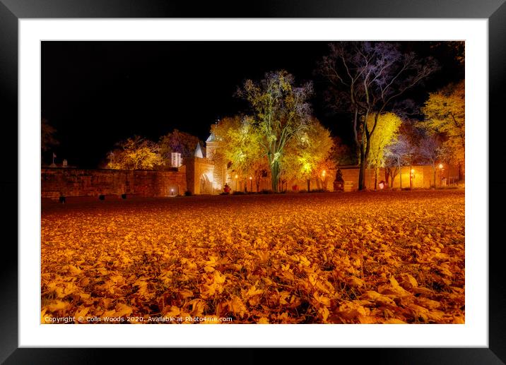 The Porte St Louis in Quebec City at night Framed Mounted Print by Colin Woods