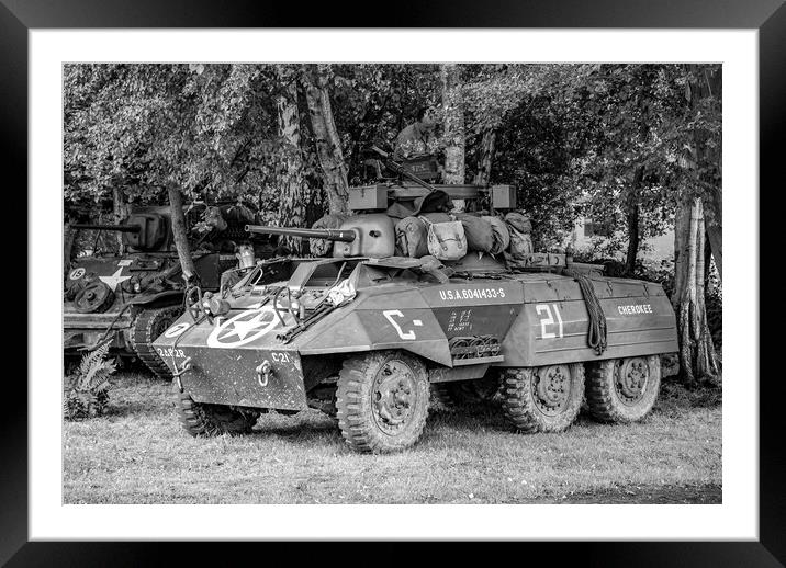 M8 Greyhound armour car Framed Mounted Print by Richard Ashbee