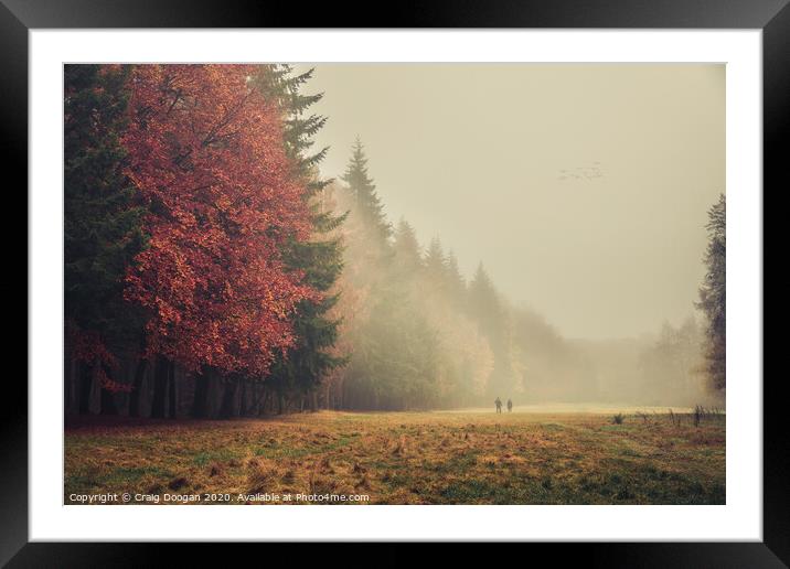 Foggy Autumnal Walk Framed Mounted Print by Craig Doogan