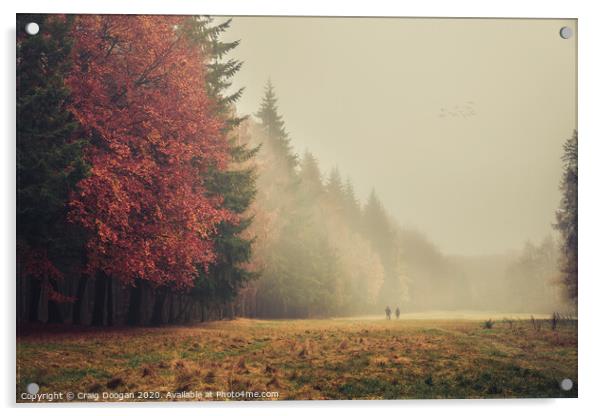 Foggy Autumnal Walk Acrylic by Craig Doogan