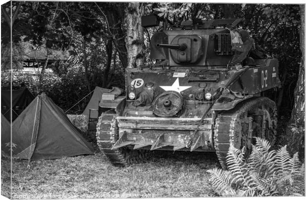 M3 Stuart reenactors tank Canvas Print by Richard Ashbee