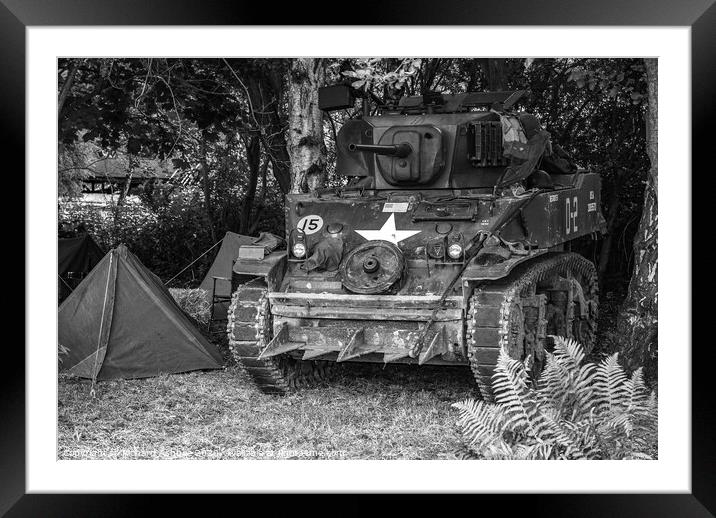M3 Stuart reenactors tank Framed Mounted Print by Richard Ashbee