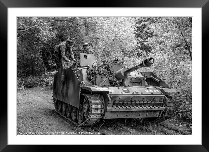 WW2 German StuG 111 reenactors tank Framed Mounted Print by Richard Ashbee