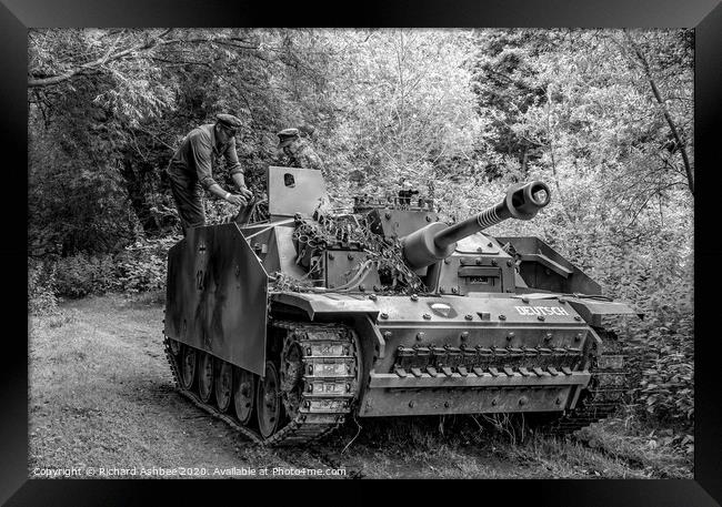 WW2 German StuG 111 reenactors tank Framed Print by Richard Ashbee