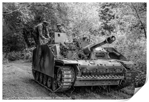 WW2 German StuG 111 reenactors tank Print by Richard Ashbee