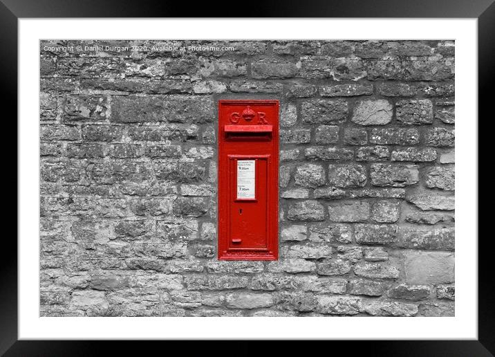A Red Post Box Framed Mounted Print by Daniel Durgan