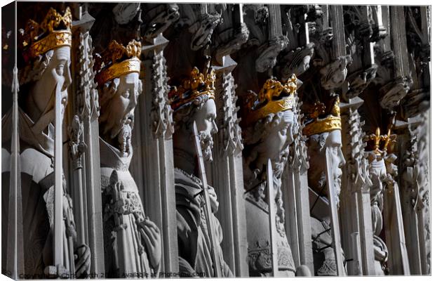 The choir screen at York minster. Canvas Print by Chris North