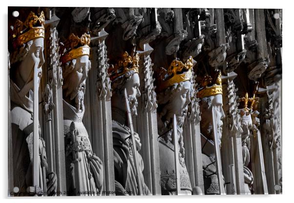 The choir screen at York minster. Acrylic by Chris North