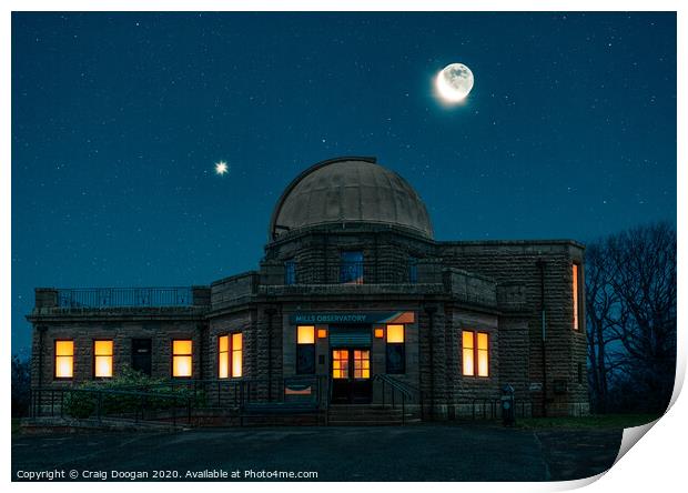 Mills Observatory - Dundee Print by Craig Doogan