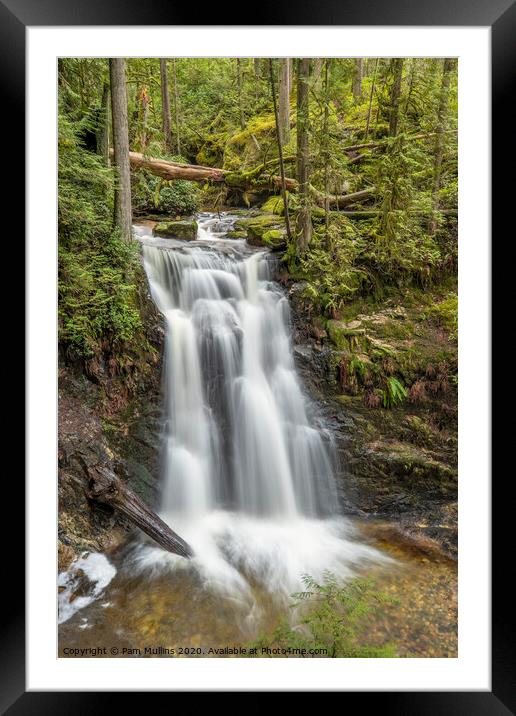 Waterfall Framed Mounted Print by Pam Mullins