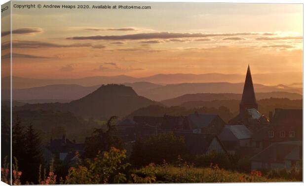 Majestic Sunset Over Auvergne Village Canvas Print by Andrew Heaps