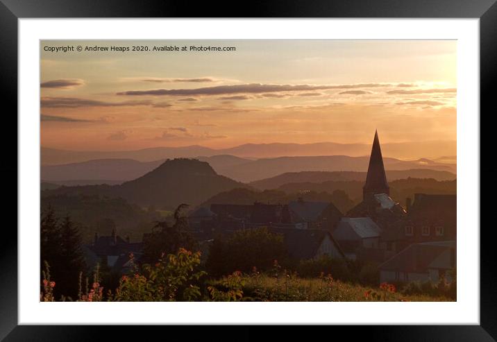 Majestic Sunset Over Auvergne Village Framed Mounted Print by Andrew Heaps