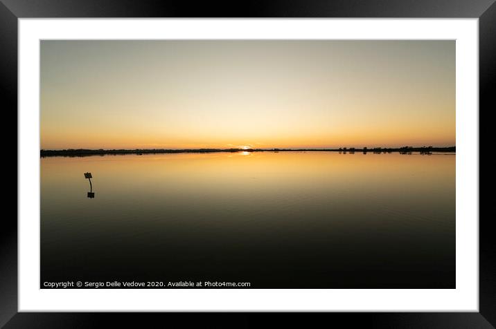 sunset on the lagoon Framed Mounted Print by Sergio Delle Vedove