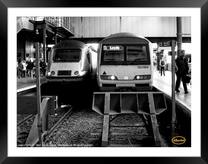 Trains Mono Framed Mounted Print by Glen Allen