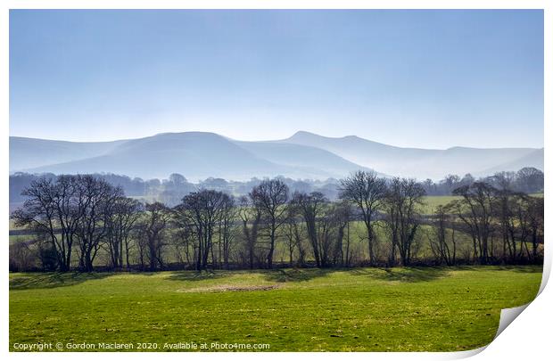 Pen y Fan, Corn Du and the Cribyn Print by Gordon Maclaren